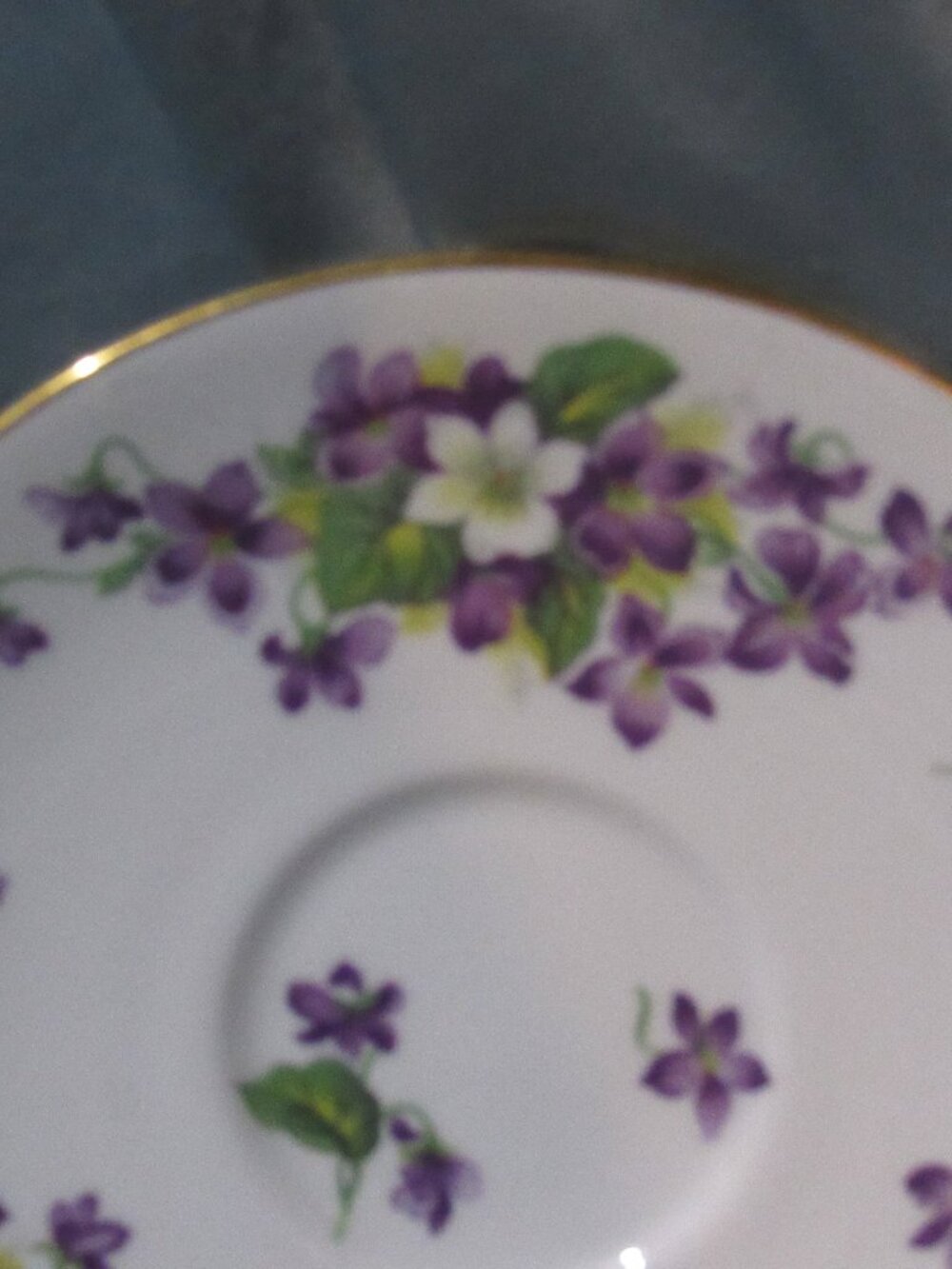 Tuscan Woodland Violets Tea Cup and Saucer, Wide Mouth, Gold Gilt Trims,    Z230 - Picture 5 of 7